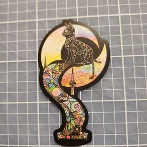 10/$10 Sticker Stained Glass Black Cat Theme Wicca Witchy Goth